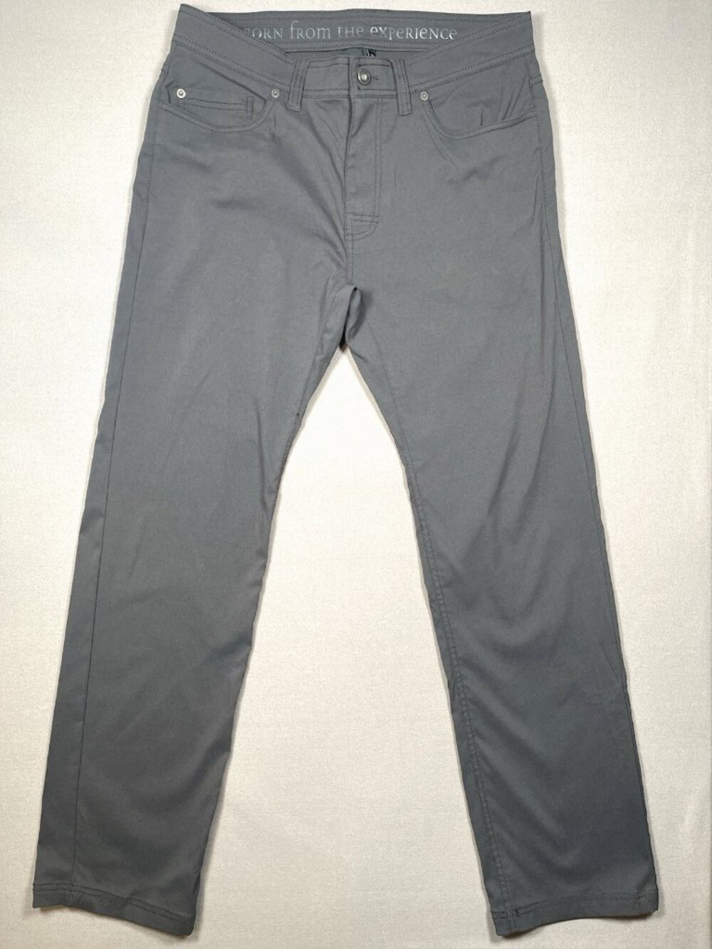 Prana Brion Outdoor Stretch Charcoal Gray Slim Fit Pants - Men Size 33 X 31